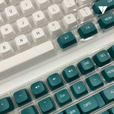 Vortex Series White Green PBT Keycaps